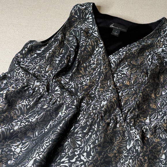 Lane Bryant Dresses & Skirts - Lane Bryant Black and Silver Sleeveless Lined Brocade Cocktail Dress Size 16